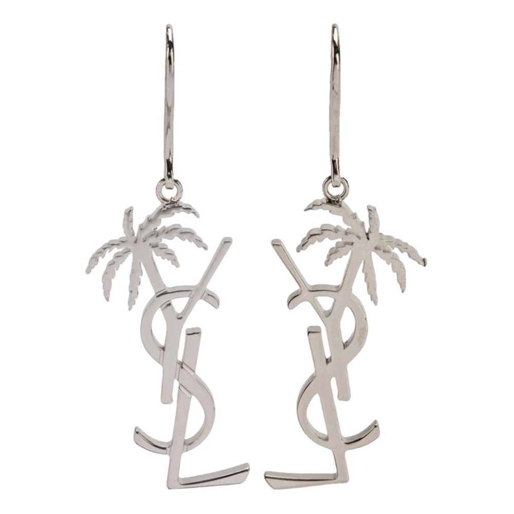 YSL Monogram Palmier Aluminum Earrings